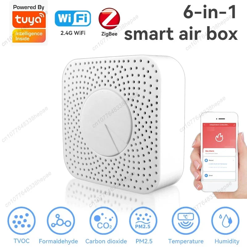 Tuya Smart Home Air Quality Sensor, Gas Leakage Sensor, Security Protection Alarm Sensors, VOC, HCHO, Wi-Fi, Zigbee, CO2 