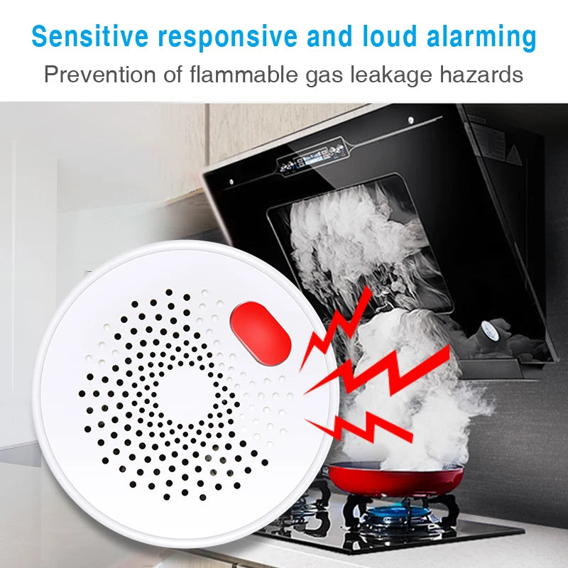 Sensor de gas natural Tuya Zigbee para hogares inteligentes, detector de fugas de gas GLP y combustible doméstico, protección contra incendios 