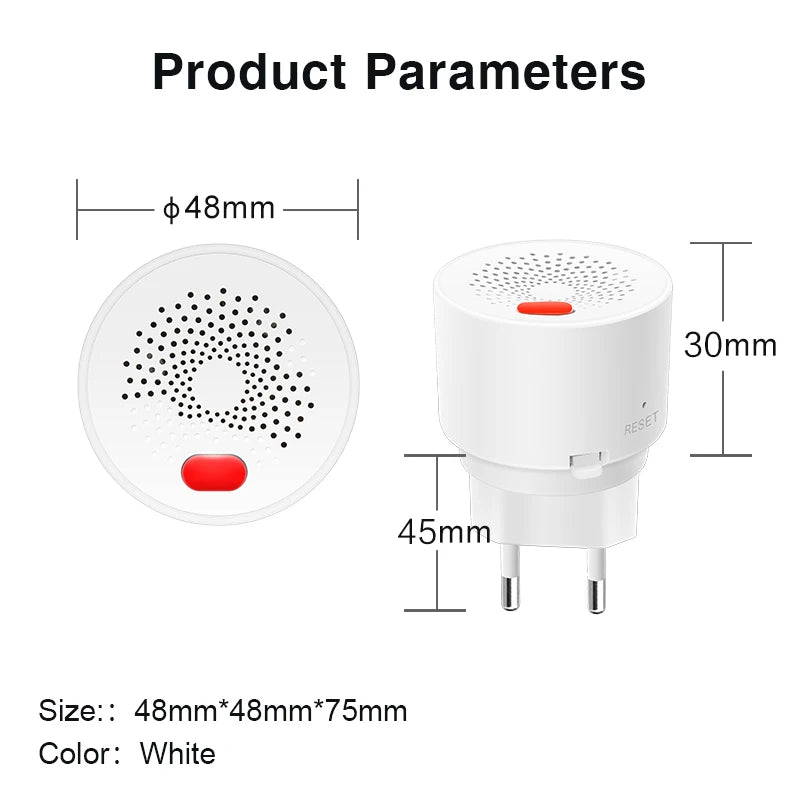 Tuya Zigbee-Smart Home Natural Gas Sensor, Household Fuel, LPG Gas Leakage Alarm Detector, Fire Safety Protection 