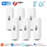 Sensor de temperatura y humedad Tuya Smart WiFi ZigBee, termómetro e higrómetro para interiores, compatible con Alexa y Google Home. 