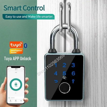 Tuya/TTLock Smart Fingerprint Password Padlock Card APP NFC Key Unlock Door Locks Anti-theft and IP65 Waterproof Electronic Lock 