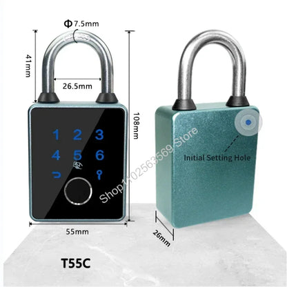 Tuya/TTLock Smart Fingerprint Password Padlock Card APP NFC Key Unlock Door Locks Anti-theft and IP65 Waterproof Electronic Lock 