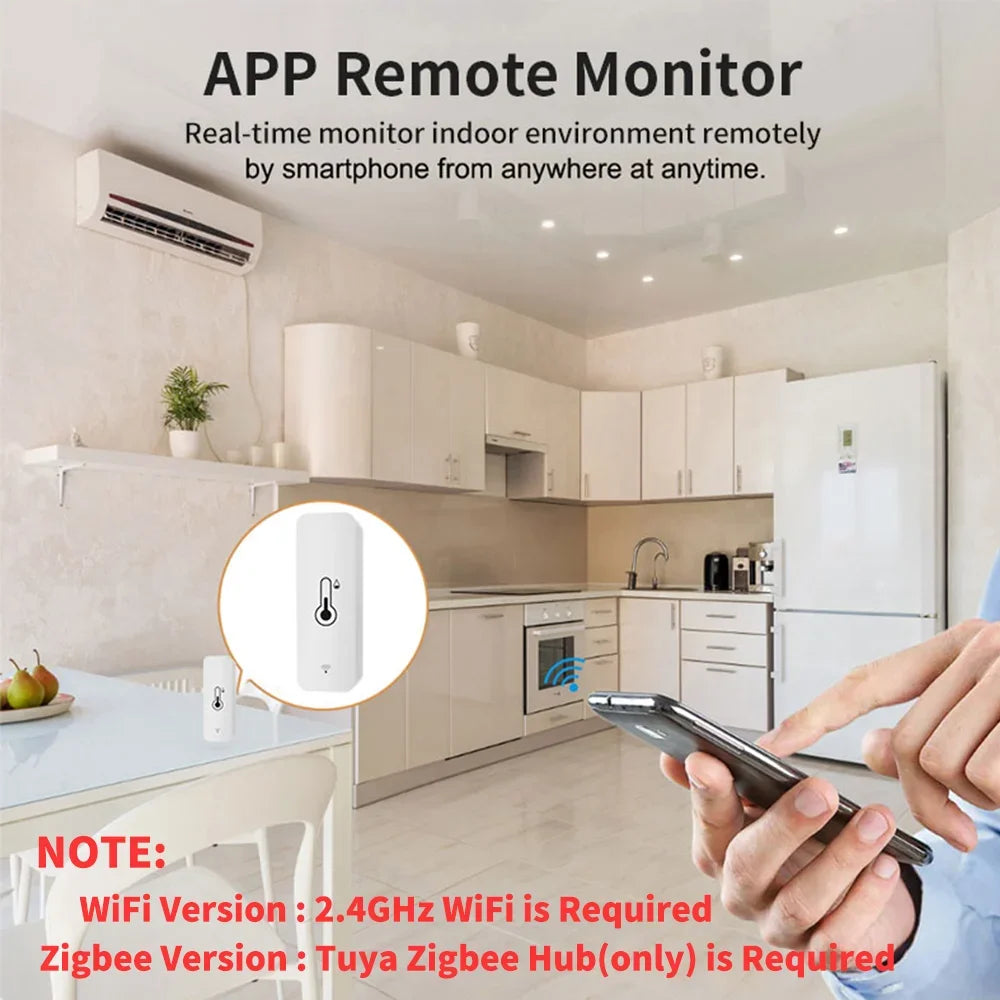 Tuya WiFi Smart Temperature Humidity Sensor Indoor Hygrometer Monitoring Controller Work with Smart Speaker Alexa Google Home 