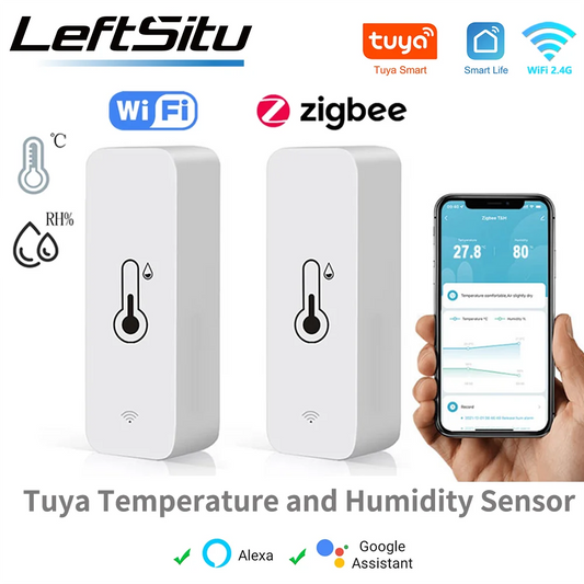 Tuya WiFi Smart Temperature Humidity Sensor Indoor Hygrometer Monitoring Controller Work with Smart Speaker Alexa Google Home 