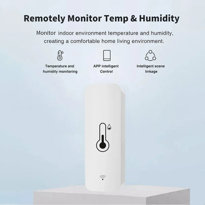 Tuya WiFi Smart Temperature Humidity Sensor Indoor Hygrometer Monitoring Controller Work with Smart Speaker Alexa Google Home 