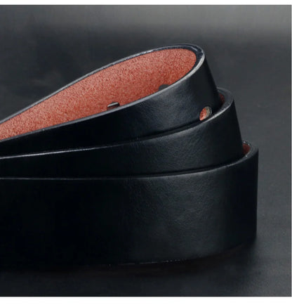 Cinturón casual vintage Maikun para hombre, con hebilla de pasador negra, de cuero ancho y versátil para estudiantes.