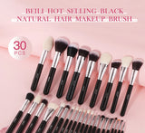 BEILI Black Makeup brushes set Professional Natural goat hair brushes Foundation Powder Contour Eyeshadow make up brushes