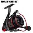 Carrete giratorio innovador KastKing Sharky III resistente al agua con potencia de arrastre máxima de 18 kg para pesca de lubina y lucio.
