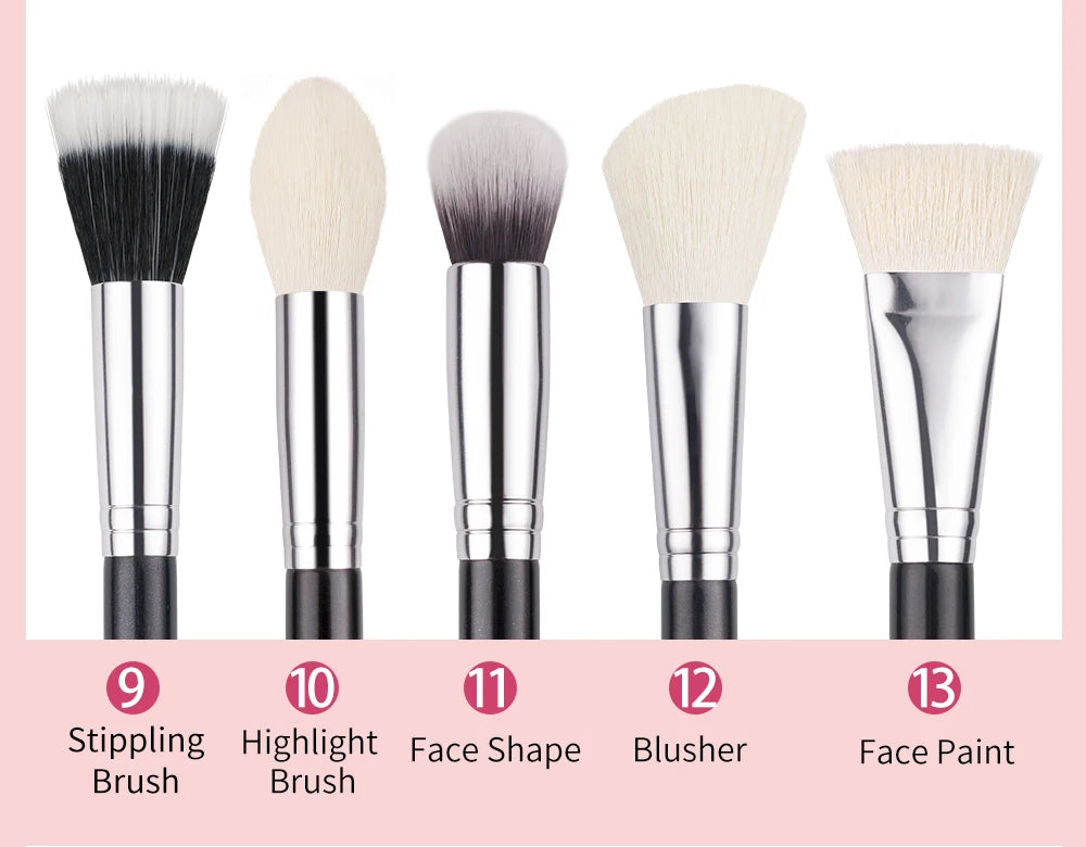 BEILI Black Makeup brushes set Professional Natural goat hair brushes Foundation Powder Contour Eyeshadow make up brushes