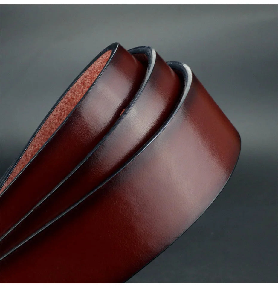 Cinturón casual vintage Maikun para hombre, con hebilla de pasador negra, de cuero ancho y versátil para estudiantes.