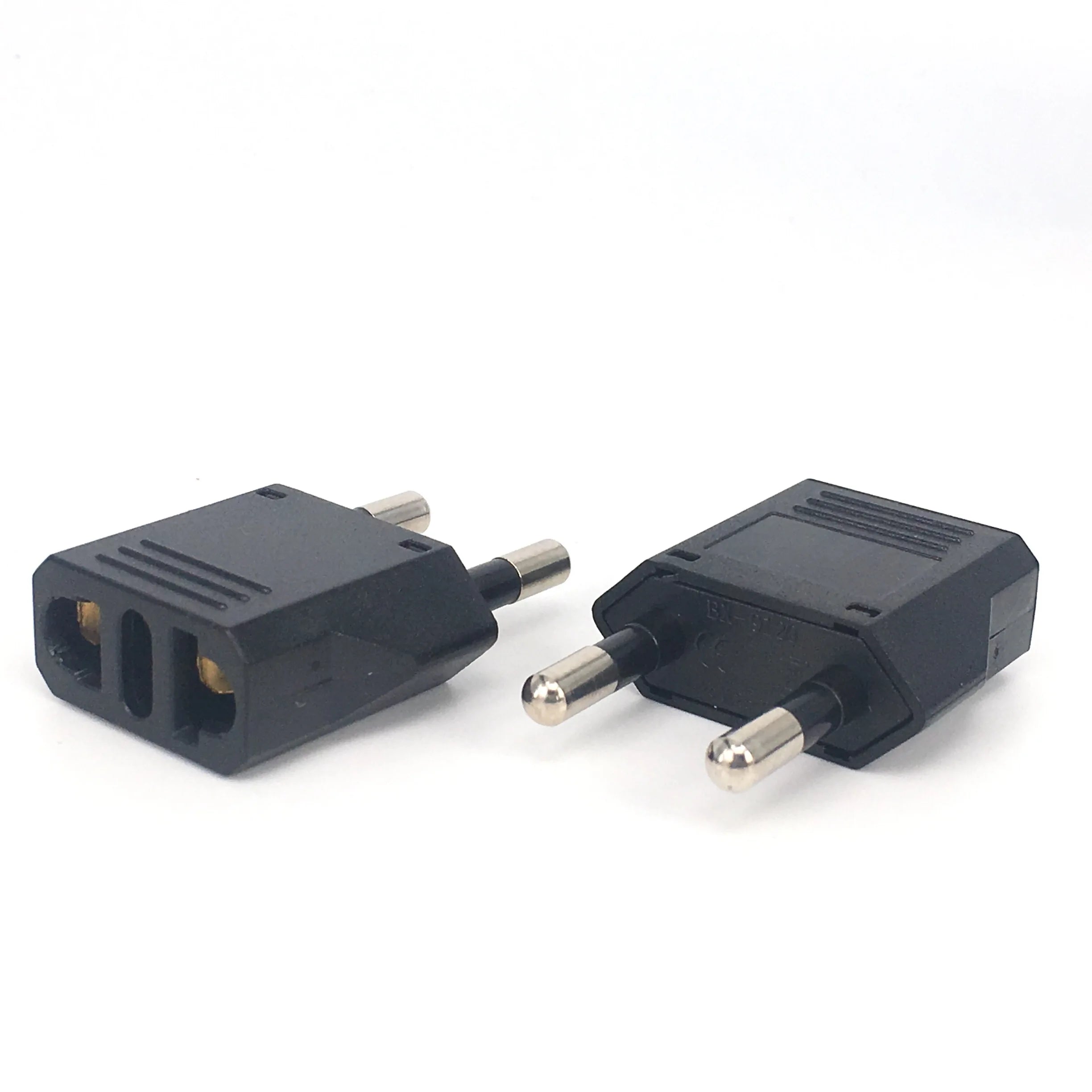 Adaptador de enchufe de EE. UU. a UE, adaptador de enchufe de la UE, adaptador de viaje de CN a UE, convertidor eléctrico de enchufe europeo de Corea, tomas de corriente, toma de CA, 1-100 piezas 