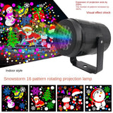 USB Powered Rotating Projetor De Natal Padrão Floco De Neve, Luzes LED Do Palco, Iluminação Noturna Ao Ar Livre, Decoração De Natal, 1Pc
