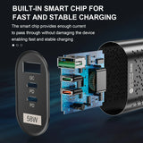USLION-USB C Travel Fast Charging Charger, Tablet, Laptop, PD, Quick Charge 3.0, Wall Phone Adapter, iPhone 15, Xiaomi, 58W