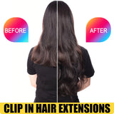 Extensões de cabelo ondulado com mola clip in 60 cm premium sintético resistente ao calor 190g