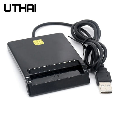 Lector de tarjetas inteligentes UTHAI para tarjetas bancarias, USB SIM, IC, ID, EMV, SD, TF, MMC, USB-CCID, ISO 7816, Windows 7, 8, 10, Linux, X02 