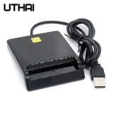 Lector de tarjetas inteligentes UTHAI para tarjetas bancarias, USB SIM, IC, ID, EMV, SD, TF, MMC, USB-CCID, ISO 7816, Windows 7, 8, 10, Linux, X02 