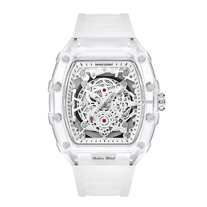 UTHAI - Reloj de cuarzo transparente para hombre, con cuerpo hueco, personalizado, resistente al agua, con calendario, informal, deportivo y moderno, BK134 
