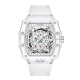 UTHAI - Reloj de cuarzo transparente para hombre, con cuerpo hueco, personalizado, resistente al agua, con calendario, informal, deportivo y moderno, BK134 