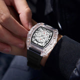 UTHAI - Reloj de cuarzo transparente para hombre, con cuerpo hueco, personalizado, resistente al agua, con calendario, informal, deportivo y moderno, BK134 