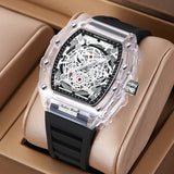 UTHAI - Reloj de cuarzo transparente para hombre, con cuerpo hueco, personalizado, resistente al agua, con calendario, informal, deportivo y moderno, BK134 