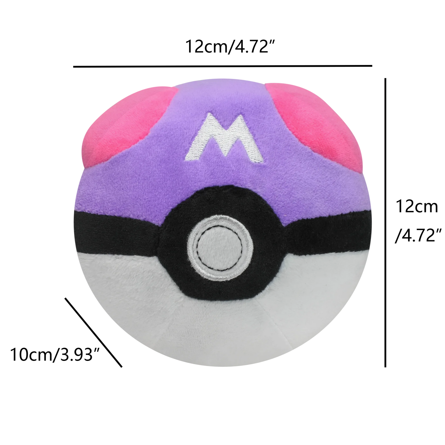 Ultra Pokémon Ball Plush Toys, Bola mestra, Bola grande, Animais de pelúcia, Mochila Cartoon, Brinquedo Decoração Pingente, Aniversário