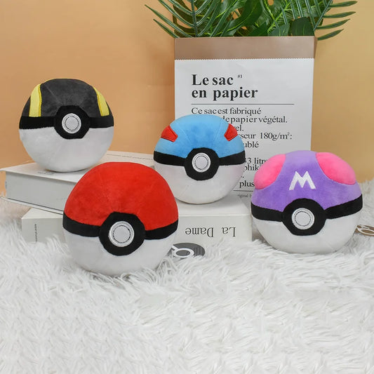 Ultra Pokémon Ball Plush Toys, Bola mestra, Bola grande, Animais de pelúcia, Mochila Cartoon, Brinquedo Decoração Pingente, Aniversário