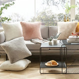 Ultra Soft Faux Rabbit Fur Throw Pillow Case, Warm Plush, Decorative Pillow, Cushion Cover for Sofa, Bedroom, Living Room, Luxury
