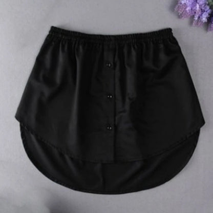 Underskirt irregular de algodão para mulheres, mini saias falsas, cauda destacável, bainha de blusa, extensor de saia xadrez, bainha, feminino, senhoras