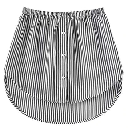 Underskirt irregular de algodão para mulheres, mini saias falsas, cauda destacável, bainha de blusa, extensor de saia xadrez, bainha, feminino, senhoras