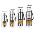 UPORS - Termo portátil de acero inoxidable de gran capacidad, con aislamiento al vacío y cuerda, 500/700/1000/1500 ml 