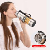 Upors grande capacidade garrafa térmica de aço inoxidável portátil vácuo isolado tumbler com corda garrafa térmica 500/700/1000/1500ml