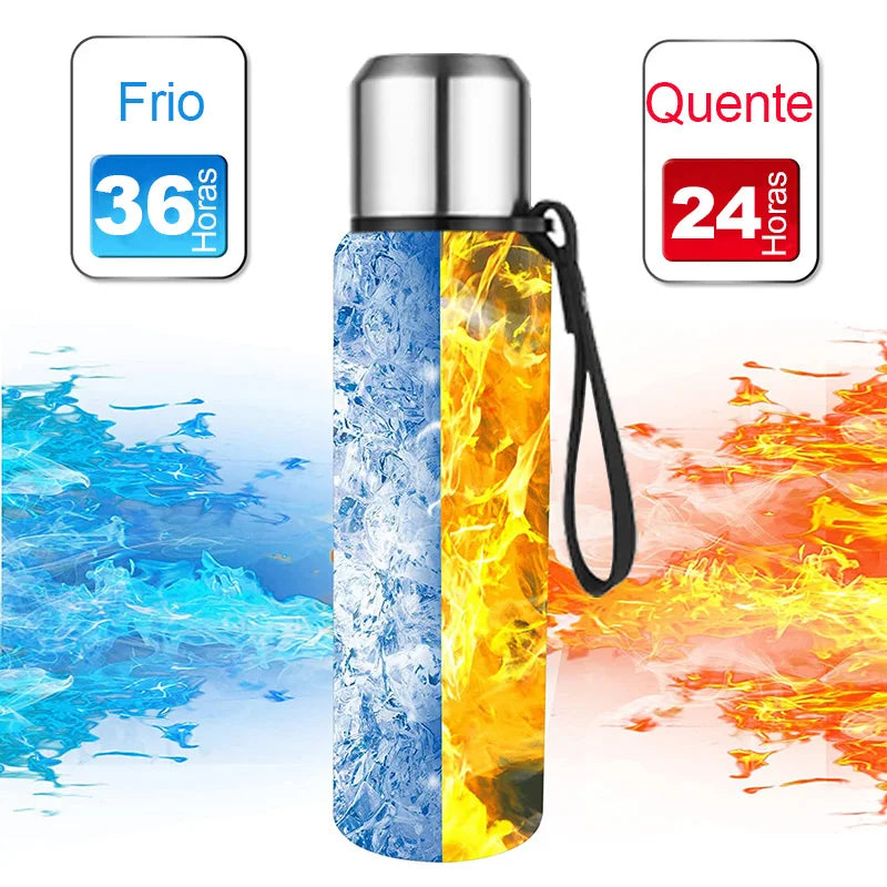 Upors grande capacidade garrafa térmica de aço inoxidável portátil vácuo isolado tumbler com corda garrafa térmica 500/700/1000/1500ml
