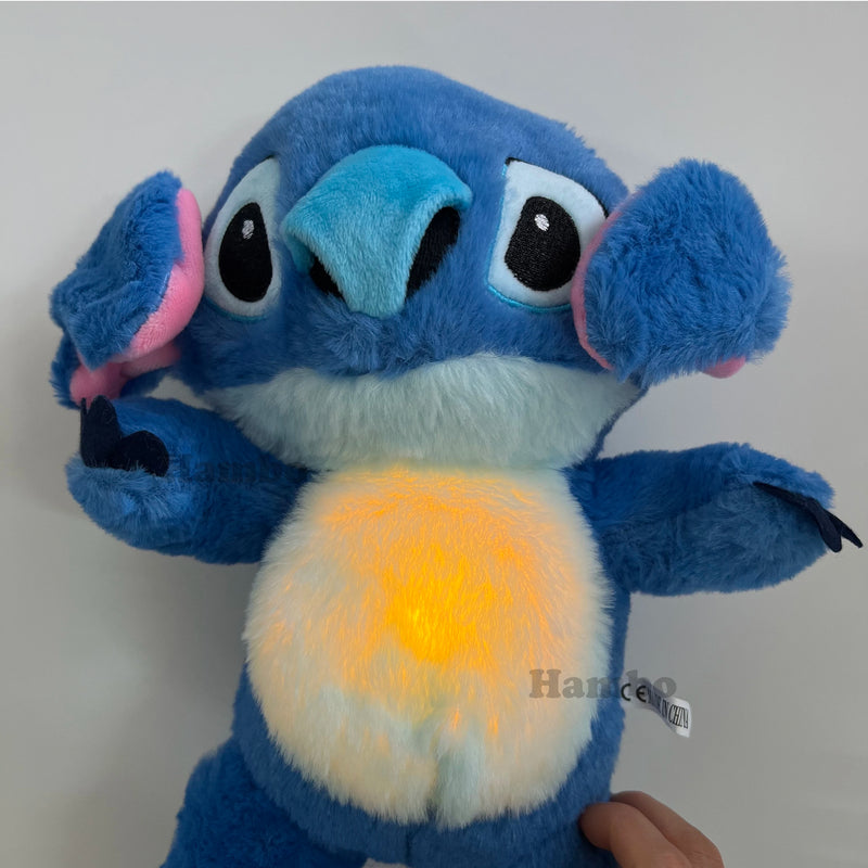 Soothing Bear Plush Doll for Baby, Breathable Stitch with Air Bag and Light, Sleeping Companion, Musical, Kawaii Toys, Gift, 30cm 