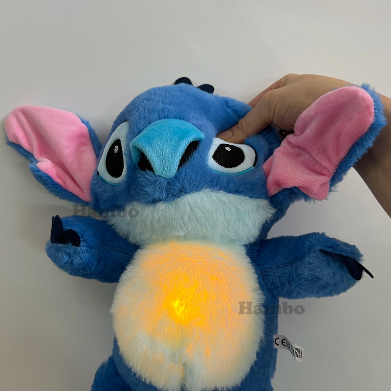 Soothing Bear Plush Doll for Baby, Breathable Stitch with Air Bag and Light, Sleeping Companion, Musical, Kawaii Toys, Gift, 30cm 