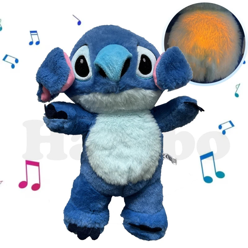 Soothing Bear Plush Doll for Baby, Breathable Stitch with Air Bag and Light, Sleeping Companion, Musical, Kawaii Toys, Gift, 30cm 