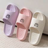Cartoon bear print slippers for men and women, indoor soft sole slides, EVA bathroom, summer outdoor cool shoes for couple, fashion 
