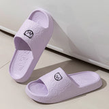 Cartoon bear print slippers for men and women, indoor soft sole slides, EVA bathroom, summer outdoor cool shoes for couple, fashion 