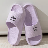 Cartoon bear print slippers for men and women, indoor soft sole slides, EVA bathroom, summer outdoor cool shoes for couple, fashion 