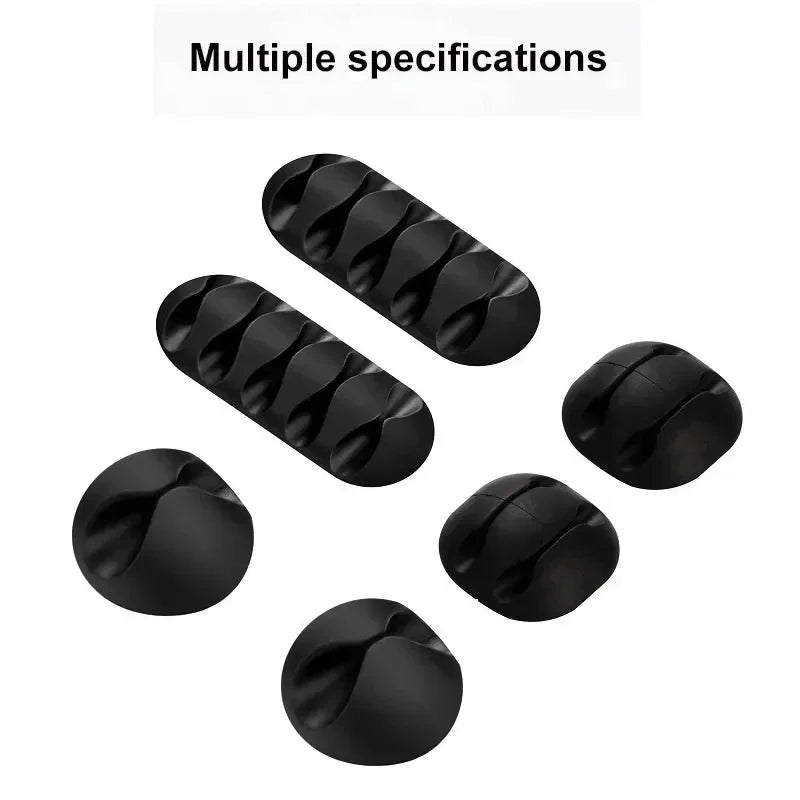 VIKEFON-Auto-adesivo Silicone USB Cable Organizer, cabo Winder, Wire Management Clips, Mouse, Teclado, Headset, iPhone