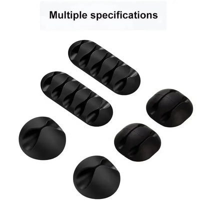 VIKEFON-Self-Adhesive Silicone USB Cable Organizer, Cable Winder, Wire Management Clips, Mouse, Keyboard, Headset, iPhone 
