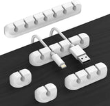 VIKEFON-Auto-adesivo Silicone USB Cable Organizer, cabo Winder, Wire Management Clips, Mouse, Teclado, Headset, iPhone