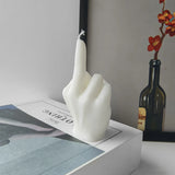Velas perfumadas con forma de dedo medio, gesto creativo en blanco y negro, regalos divertidos de nicho, decoración del hogar 