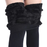 Leggings de terciopelo monocromáticos de cintura alta para mujer, cálidos para el invierno, elásticos, envío directo 