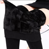 Leggings de terciopelo monocromáticos de cintura alta para mujer, cálidos para el invierno, elásticos, envío directo 