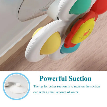 Suction Cup Spinning Toys for Kids, Cartoon Animal Spinner High Chair Tray for Window Bath Table Travel Gift for Children 3pcs per set 