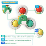 Baby Spinning Suction Cup Hand-Eye Coordination Educational Training Bath and Travel Toy Birthday and Christmas Gift 3pcs 