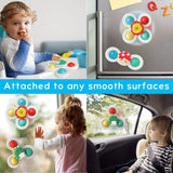 Baby Spinning Suction Cup Hand-Eye Coordination Educational Training Bath and Travel Toy Birthday and Christmas Gift 3pcs 