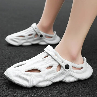Verão das mulheres dos homens chinelos confortáveis sandálias ao ar livre tamancos chinelos de praia flip flops interior casa slides sapatos de banheiro para homem