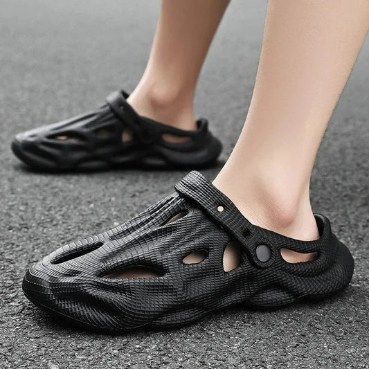 Verão das mulheres dos homens chinelos confortáveis sandálias ao ar livre tamancos chinelos de praia flip flops interior casa slides sapatos de banheiro para homem