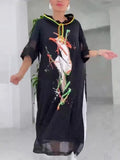Street Style Midi Dress for Women 3/4 Sleeve Dresses Casual Summer Autumn Clothes Plus Size L-5XL Plus Size 3XL 4XL 